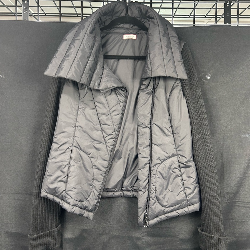 Max & Co. Charcoal and Black Quilted Puffer Jacket